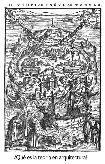Representaci&oacute;n de la Isla de la Utop&iacute;a (Utopiae insulae tabula) realizada por Ambrosius Holbein y publicada originalmente en la edici&oacute;n de marzo de 1518, del libro de Thomas More