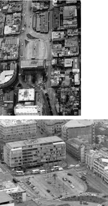 Palacio Municipal de Manizales sobre la Plaza Alfonso López. Diseñado por Alfonso y Hernando Carvajal Escobar. Se terminó de construir en la década de 1950, y fue demolido tras el terremoto ocurrido en 1999.