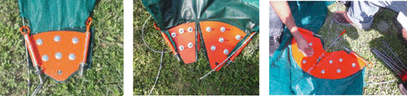 Montaje de las uniones metálicas en la membrana.