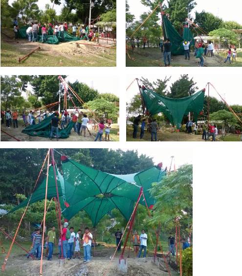 Segundo montaje de la velaría.