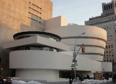 Solomon Guggenheim Museum en el Upper East Side de Manhattan. Vista tomada desde el Central Park, en el cruce de la la calle 89 con la Quinta avenida, en la denominada Museum Mile (o “Milla de los museos”).