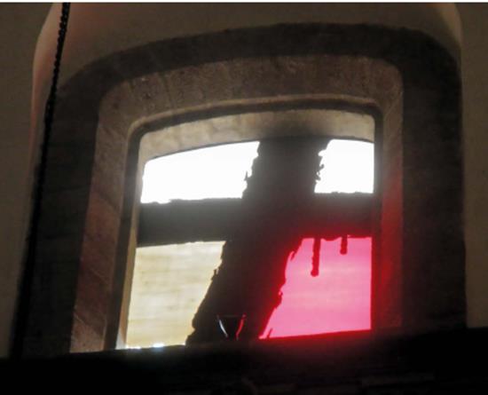 Detalle de uno de los vitrales que se encuentran en San Lorenzo