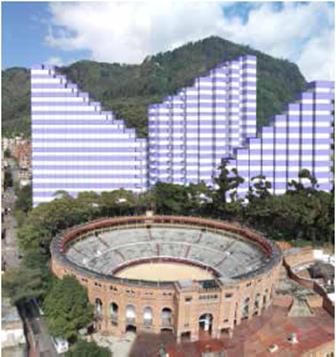 Forma escalonada obtenida al sustraer algunas viviendas