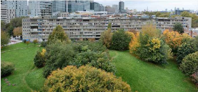 Zona verde para conjuntos de vivienda