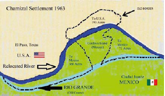 Mapa de El Chamizal en 1963.