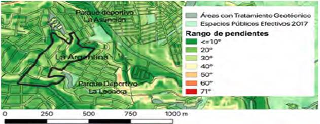 Trama irregular en el barrio La Argentina.