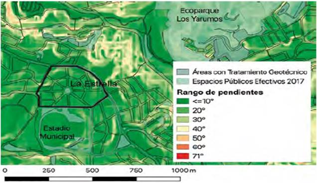 Trama radial en el barrio La Estrella.