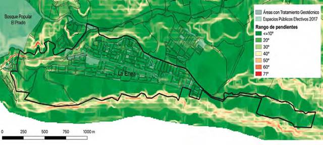 Trama de ret&iacute;cula regular en el barrio La Enea.