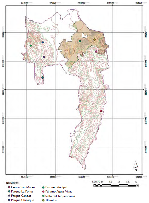 Plano de localizaci&oacute;n de los lugares con valor arqueol&oacute;gico reconocido por los encuestados