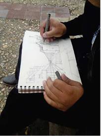 Boceto a mano alzada.