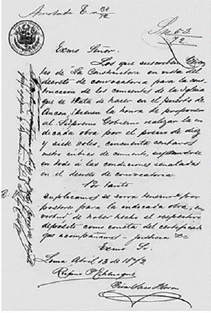 Foundations plan of the Anc&oacute;n church