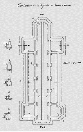 Proposal on the summons for the foundations works of the Anc&oacute;n Church, signed by Rufino Echenique and Cesar Saco on 13 April 1872