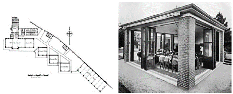 Planta baja y aula. Escuela al Aire Libre de Uffculme. Birmingham, Inglaterra (1911).