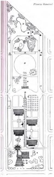 Perspectiva del grupo escolar El Convent (1935), dibujada por Josep Lluis Sert