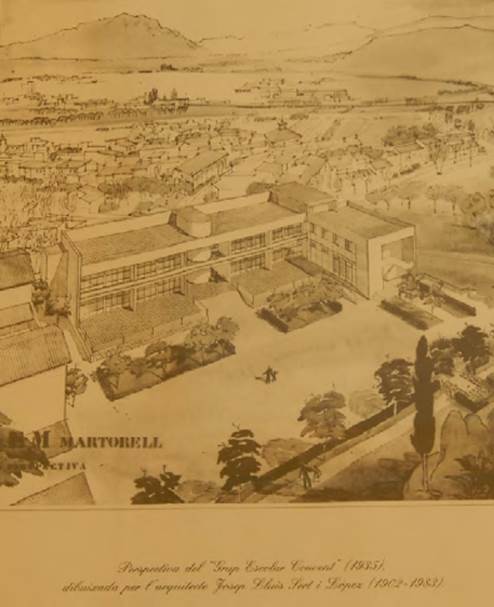 S Perspectiva del grupo escolar El Convent (1935), dibujada por Josep Lluis Sert. BY-NC-SA