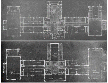 Escuela y jardín de infantes del Jockey Club (1929). Plantas baja y alta.