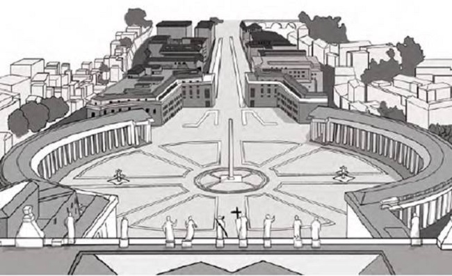 Piazza San Petro y Via delia Conciliazione, por Gian Lorenzo Bernini.