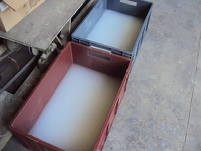 Preparaci&oacute;n del agua con cal para el curado 