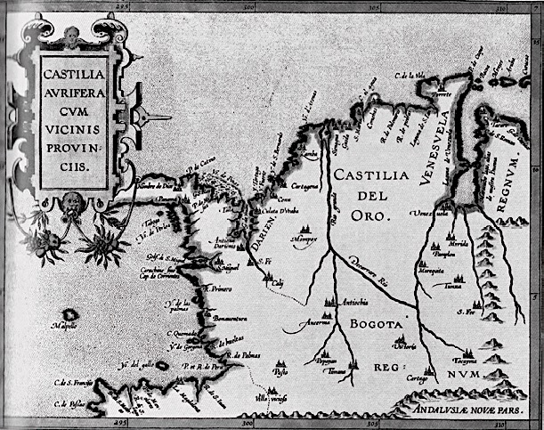 Castilla Aur&iacute;fera cum vicinis provincias. Mapa de Castilla de Oro (1600)