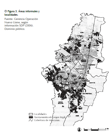 Áreas informales y localidades.