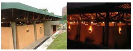 Muros en tapia, en el restaurante de la Universidad Adventista de Colombia.