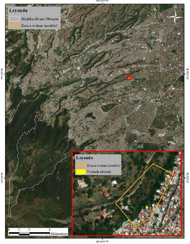 Zona de estudio colonia Las �guilas y alcald�a �lvaro Obreg�n, CDMX