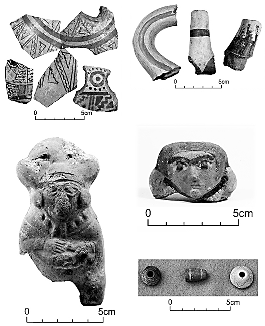 Cerámica de línea fina, piruros y figurinas recuperados en el Sector Cresidencial de Huaca Colorada