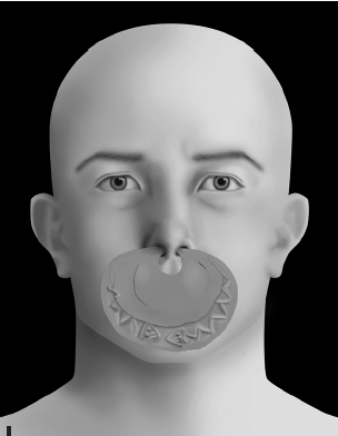 Forma en que se colocaban las narigueras en las fosas nasales