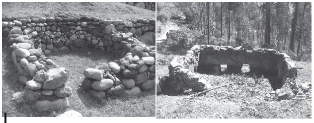 Posible horno reportado por Idrovo en Pumapungo (izquierda). Horno de la comunidad de Olleros (derecha)