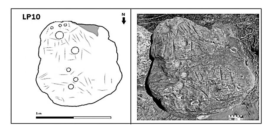 Dibujo y fotografa de soporte LP10 perteneciente a la concentracin 2 (C2) del Sector Bajo