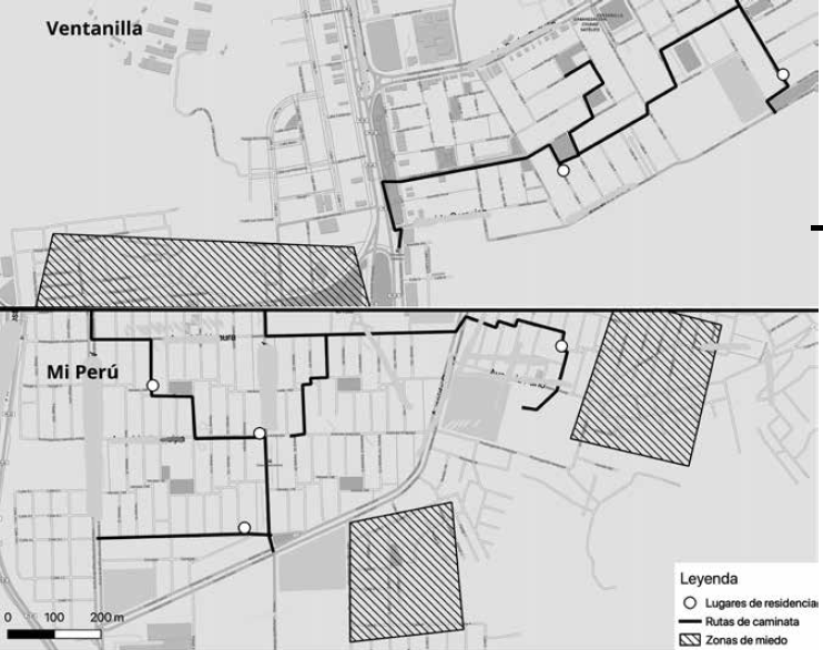Experiencia peatonal de entrevistados de Ventanilla y Mi Per�