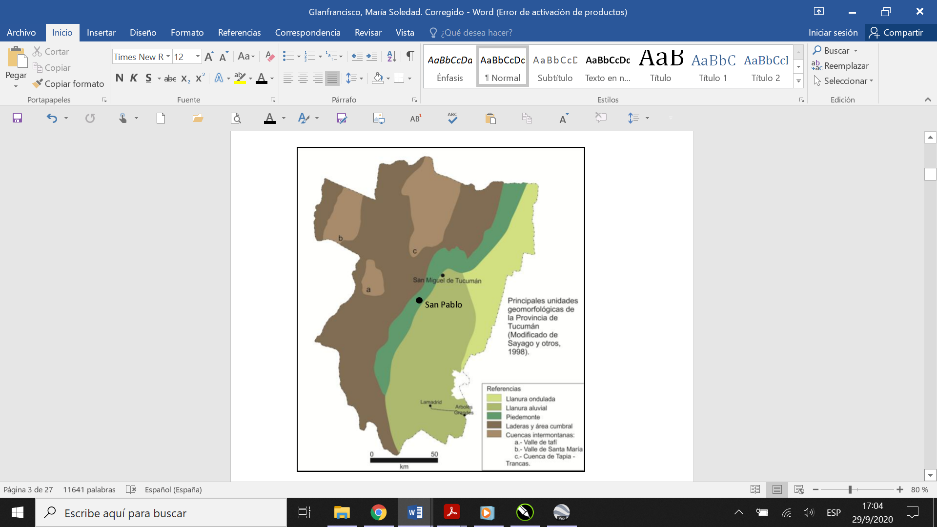 Principales unidades geomorfol�gicas de Tucum�n. Ubicaci�n geogr�fica de San Pablo[1].