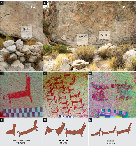 Emplazamiento y manifestaciones rupestres de T1 vinculadas a la MECiR
