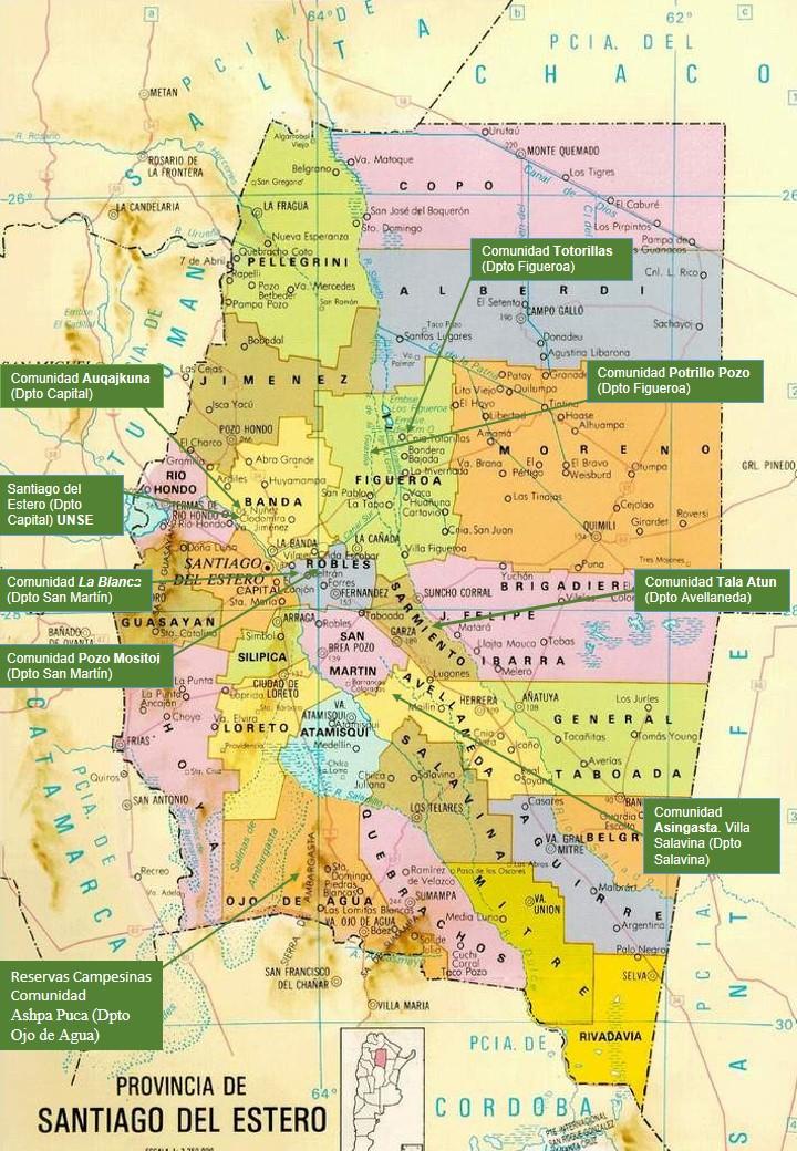 Mapa de Santiago del Estero, Rep�blica Argentina.
