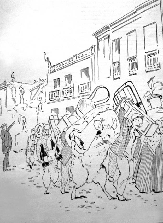  Intervención del callejón Otaiza en mayo de 1909  
según la revista Variedades.