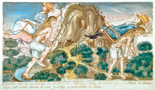 Hombres acémilas, baqueanos de las montañas de Antioquia.