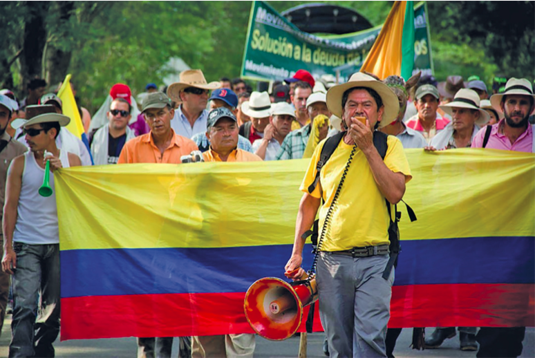Chucho Guevara en el paro agrario del 2013.