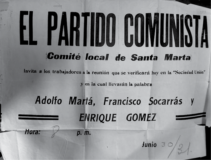Cartel de propaganda del Partido Comunista.