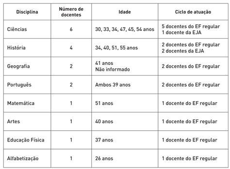 Distribui&ccedil;&atilde;o por categorias dos docentes entrevistados.