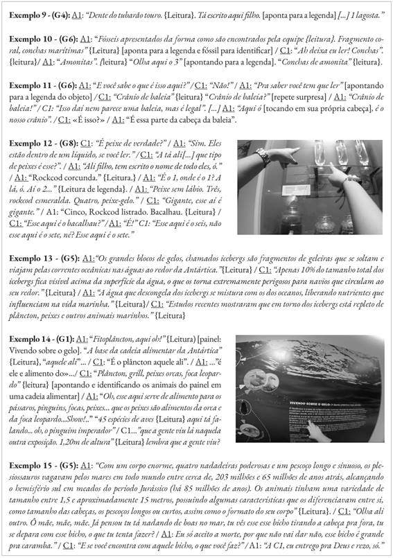 Exemplos de intera&ccedil;&atilde;o por meio da leitura - legendas e pain&eacute;is