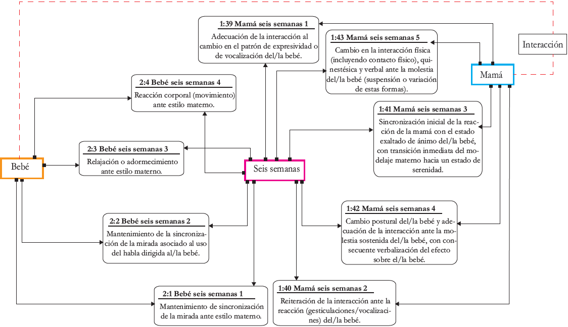 Concatenación de coficación selectiva mamá y bebé - seis semanas.