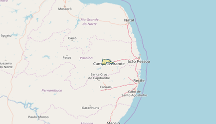 Location of the Municipality of Campina Grande, PB.