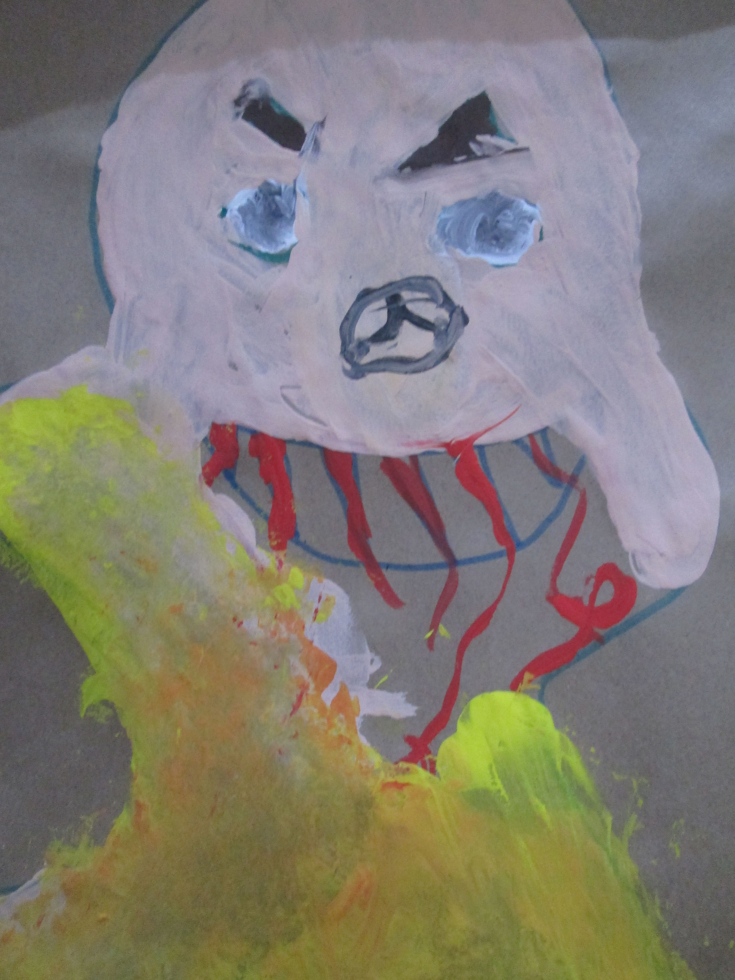 &ldquo;Payaso asesino&rdquo;, personaje creado por un grupo de ni�os durante las ruedas de conversaci�n.