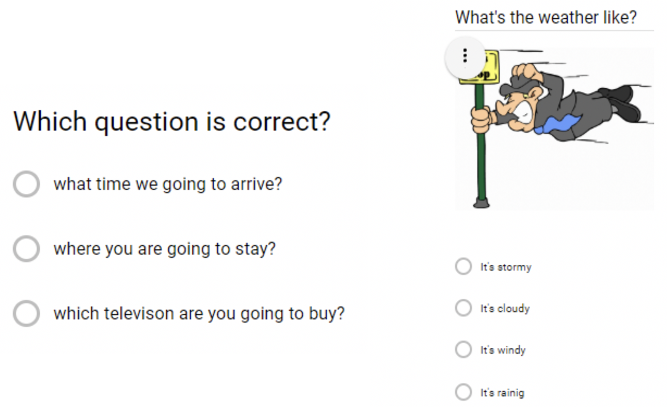Multiple choice questions