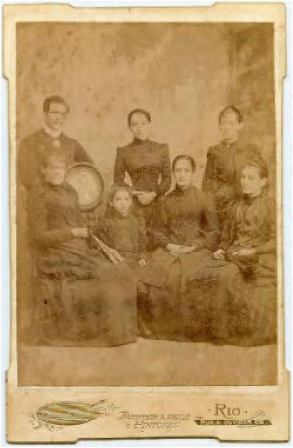 PACHECO E FILHO. Fam&iacute;lia Benjamin Constant. 1892. Cart&eacute;-cabinet, albumina, 10,6&times;16,4cm, Rio de Janeiro. FBC. F.046. Museu Casa Benjamin Constant, Ibram/MinC.
