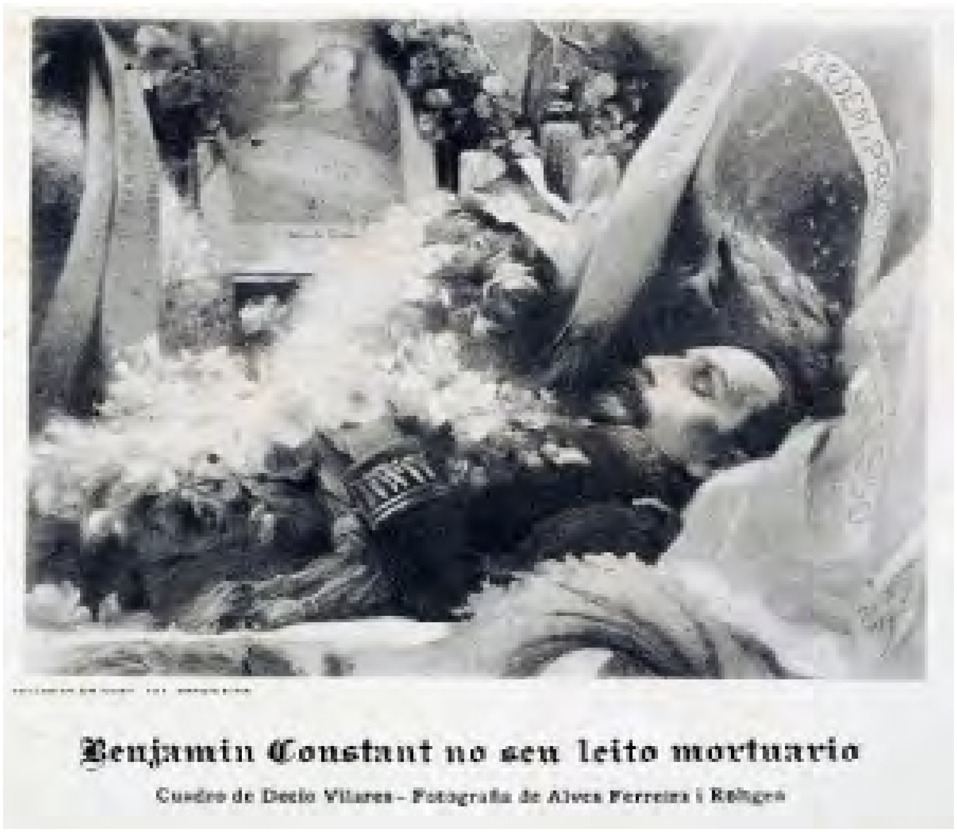 VILLARES, D&eacute;cio. Benjamin Constant no seu leito mortu&aacute;rio. Sem data. Reprodu&ccedil;&atilde;o em fototipia, 18,1&times;22,9cm, Rio de Janeiro. REG.917. Museu Casa Benjamin Constant, Ibram/MinC.