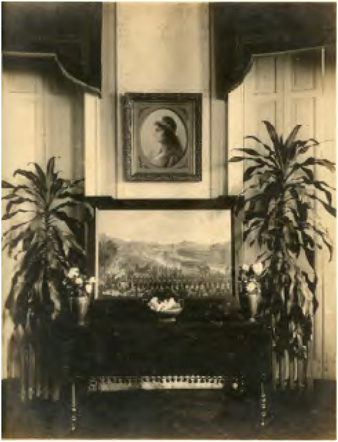 BOSCAGLI & C. (Rio Studio). Representa&ccedil;&otilde;es da Rep&uacute;blica expostas no Culto C&iacute;vico, por ocasi&atilde;o do falecimento de Maria Joaquina Botelho de Magalh&atilde;es. 16 de abril de 1921. Gelatina, 22,6&times;29,4cm, Rio de Janeiro. FBC. F.034. Museu Casa Benjamin Constant, Ibram/MinC.