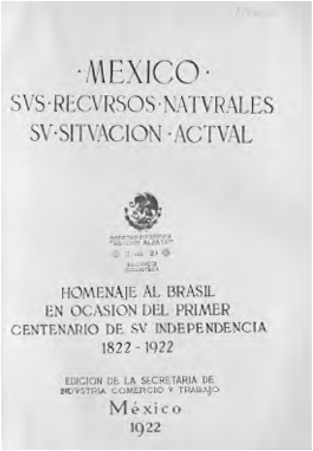 Capa do livro M&eacute;xico seus recursos naturais su situaci&oacute;n actual.13