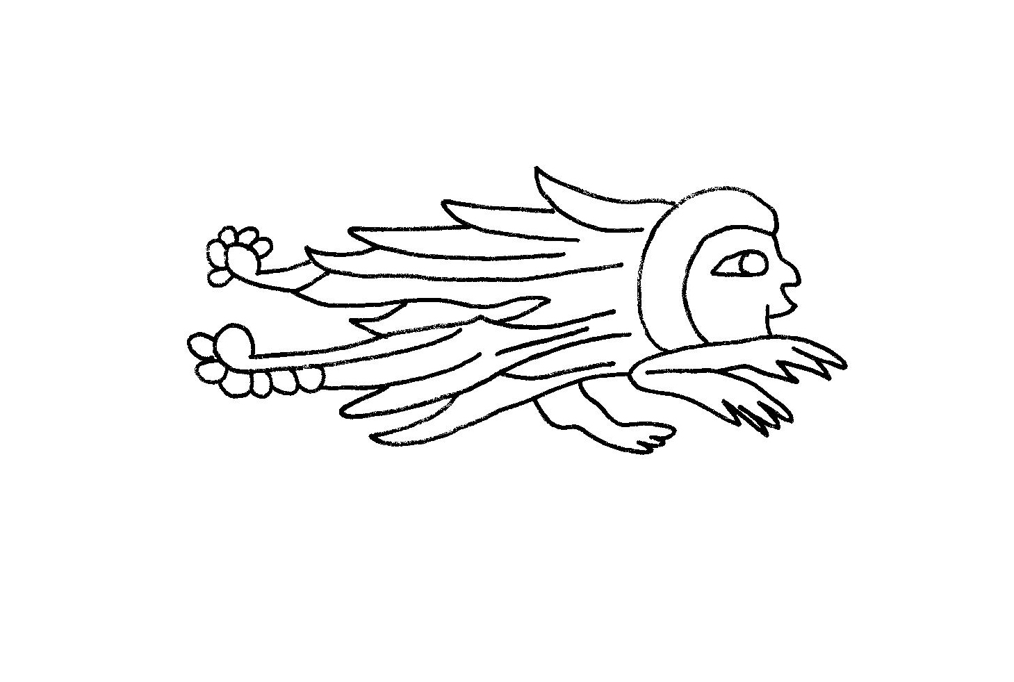 Ser monstruoso de un pie y dos brazos y de abundante pelo