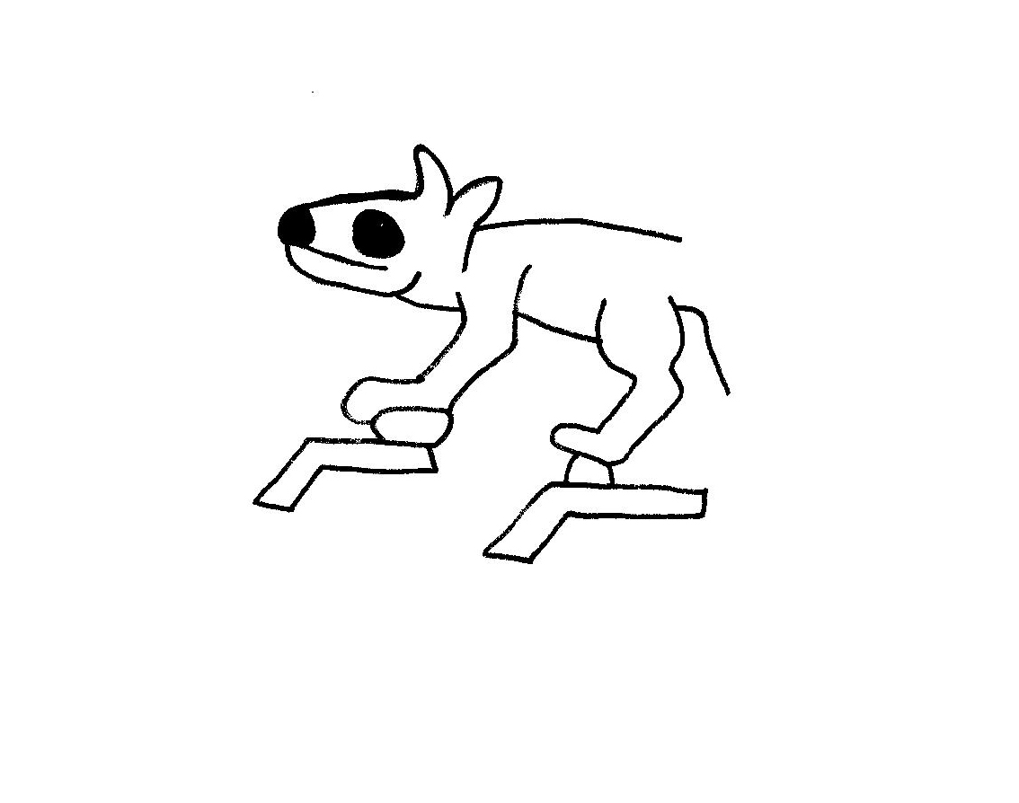 Lobo con patas de palo